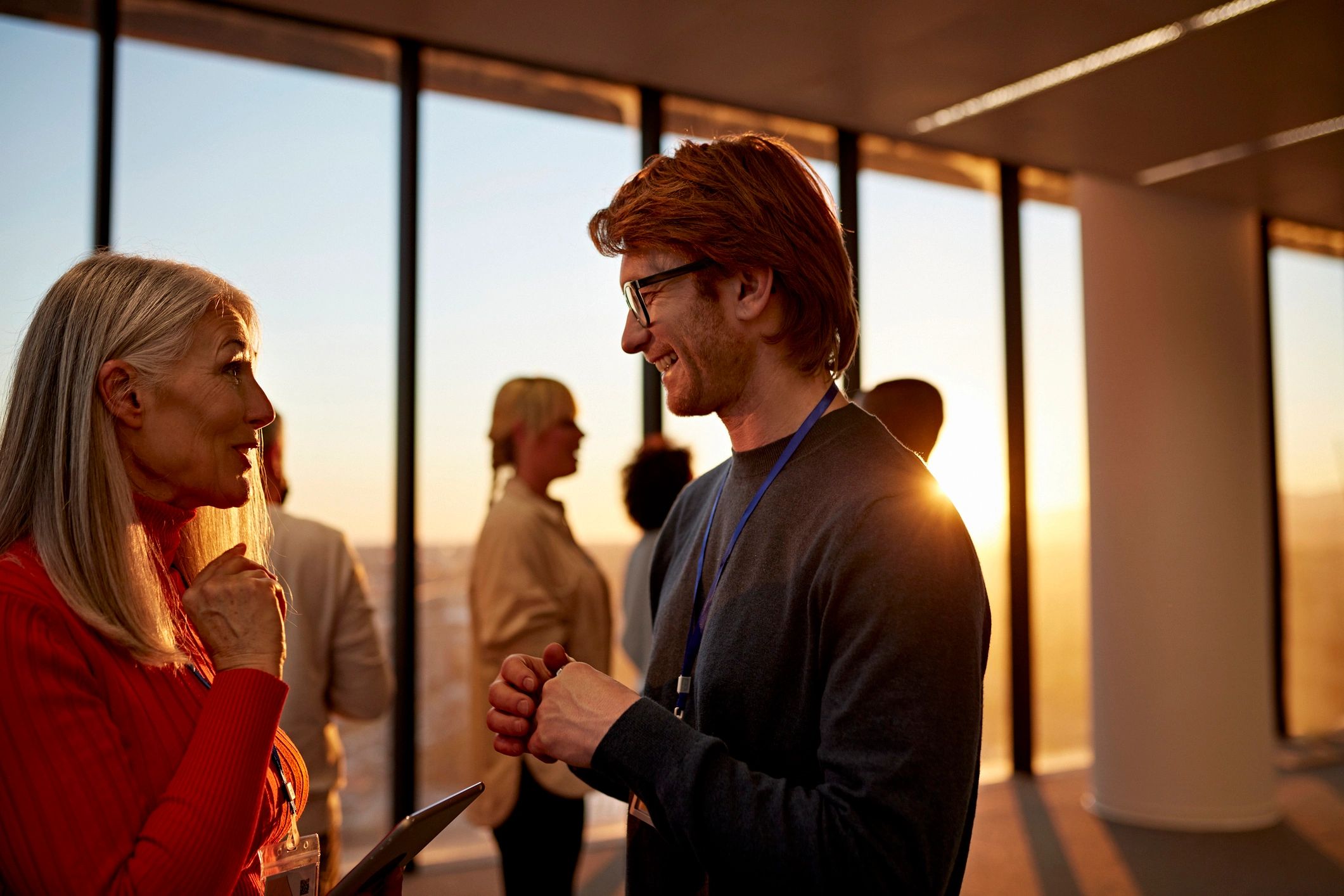 Danish and Australian professionals connecting at a chamber networking event